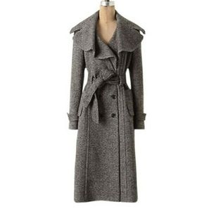 Anthro Cartonnier Enduring Tweed Overcoat Sz 4